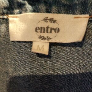 FINAL PRICE Entro Classic Blue Denim Tiered Dress w Cuffed Sleeves Medium